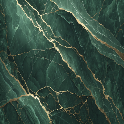 Dark Green Marble with Gold Streaks