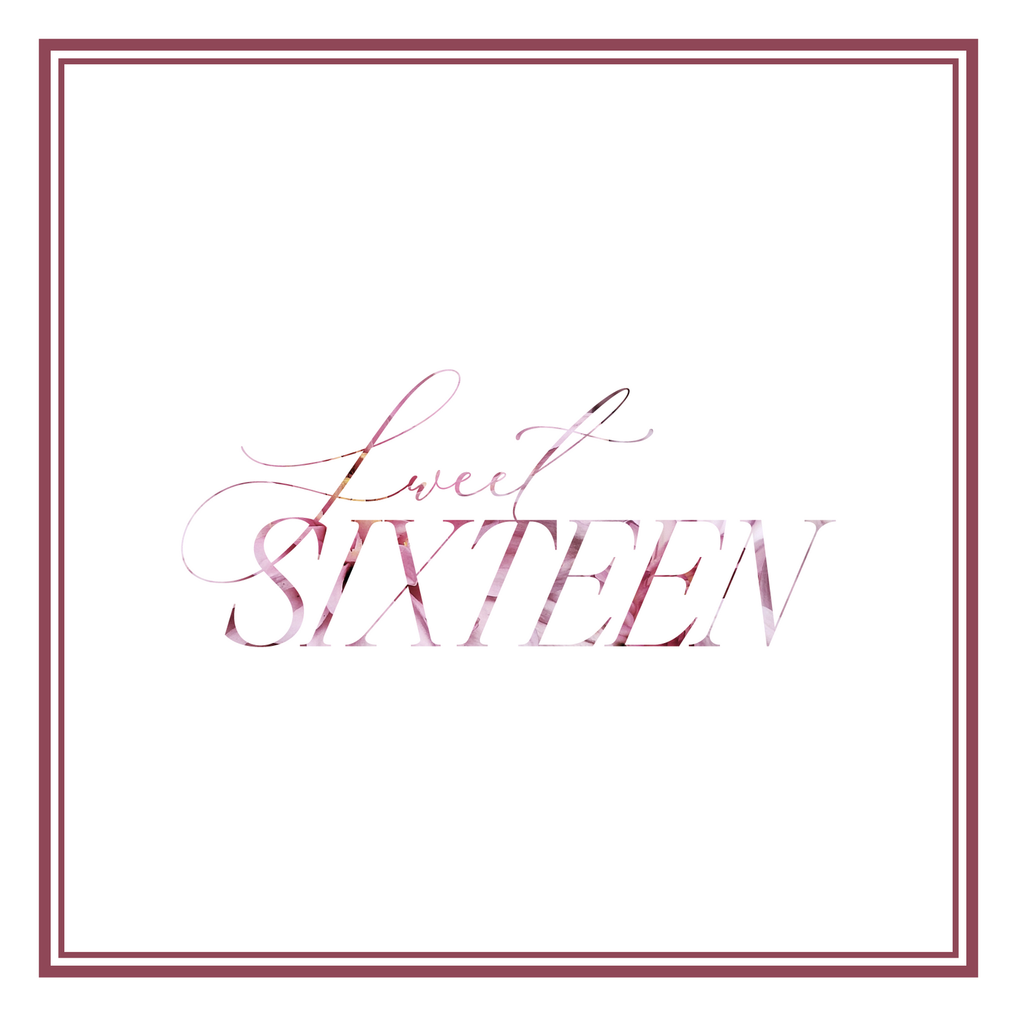 Pink Floral Cutout Sweet Sixteen
