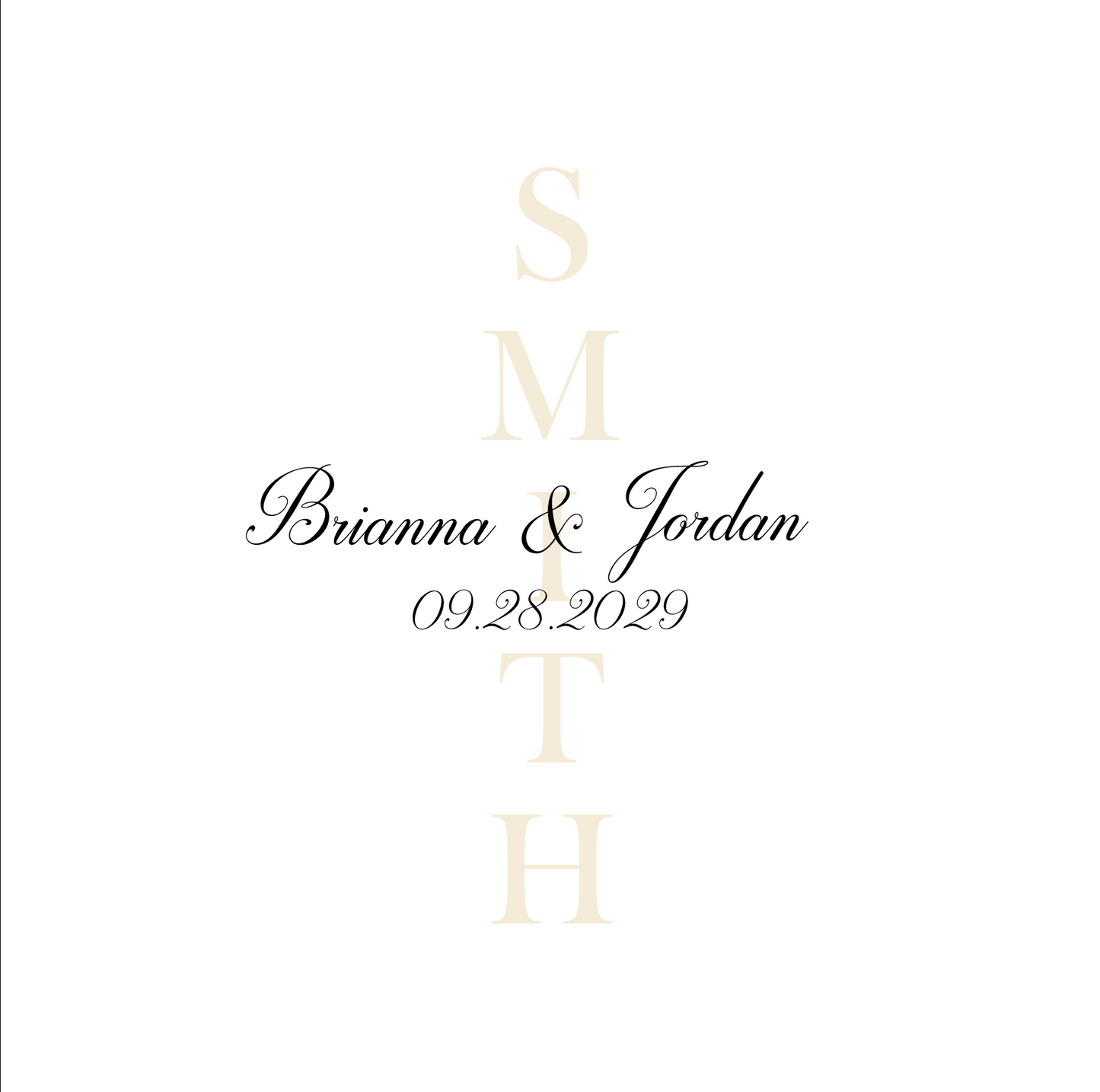 Vertical Surname with Names in the Middle