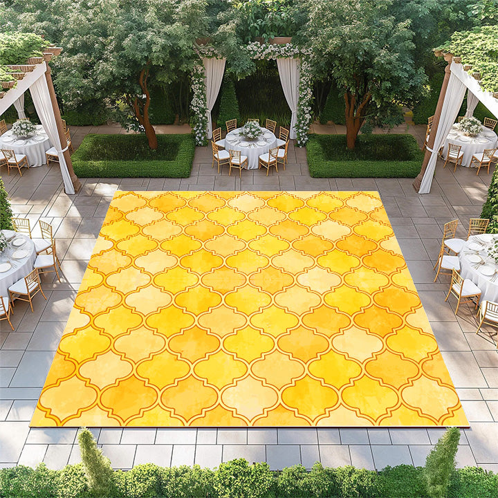 Yellow Orange Moroccan Quatrefoil