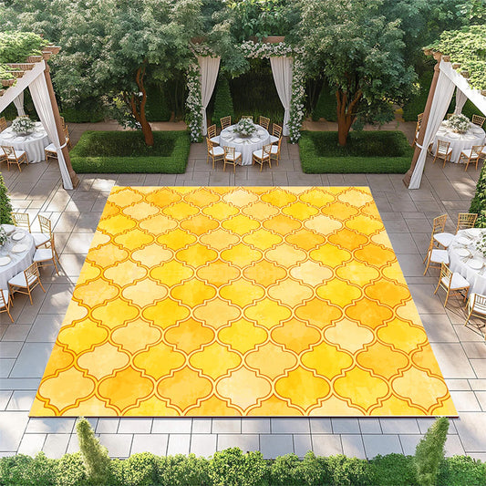 Yellow Orange Moroccan Quatrefoil