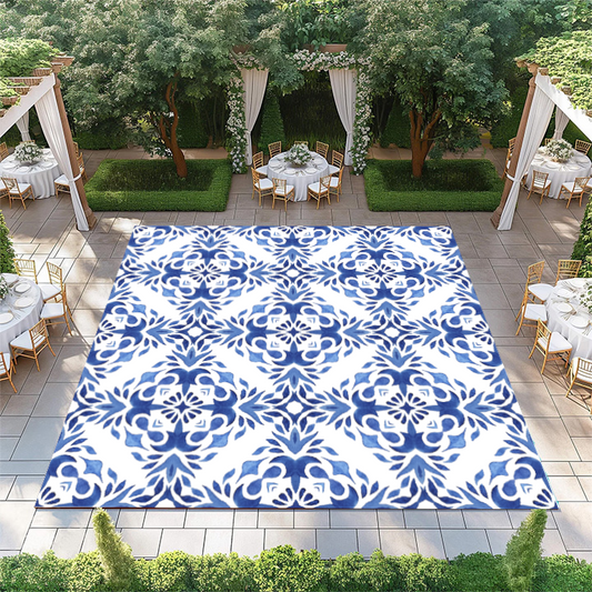 Blue Watercolor Tile Pattern