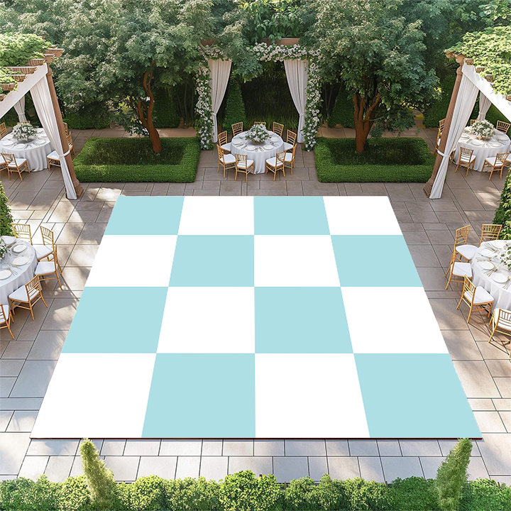 Aquamarine and White Checkerboard