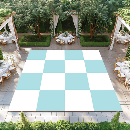 Aquamarine and White Checkerboard