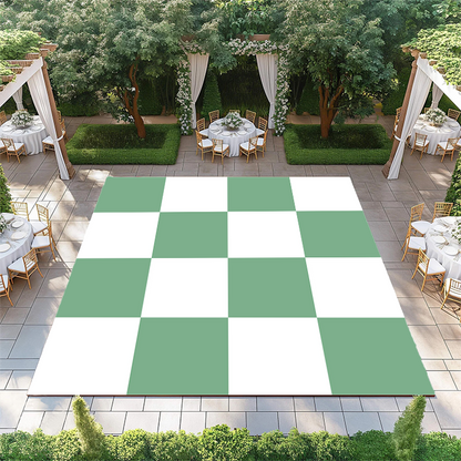 Bay Green and White Checkerboard