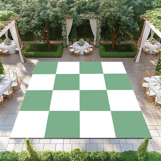 Bay Green and White Checkerboard