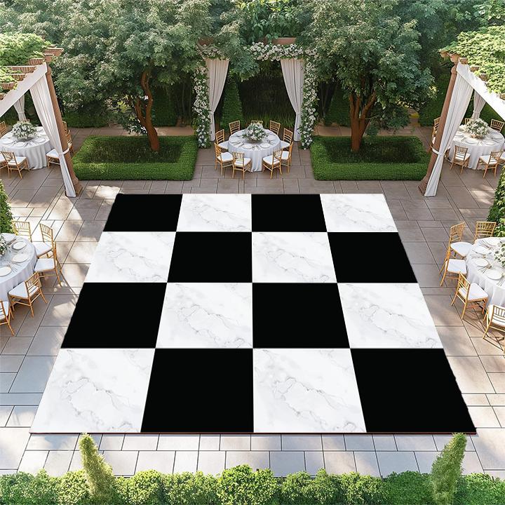 Black and Marble Checkerboard