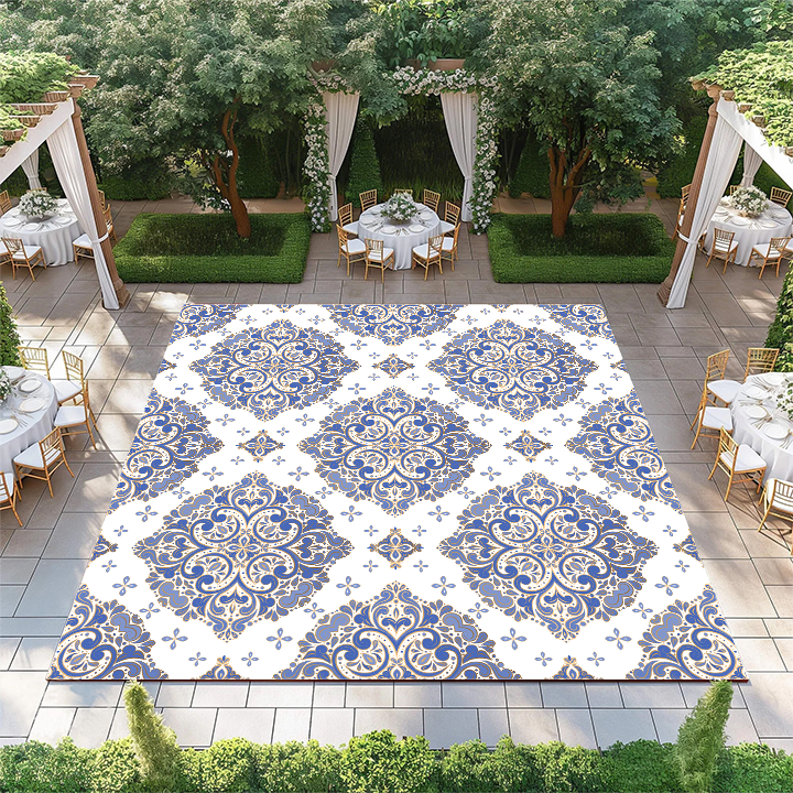Blue and White Damask Pattern