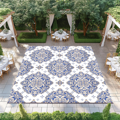 Blue and White Damask Pattern