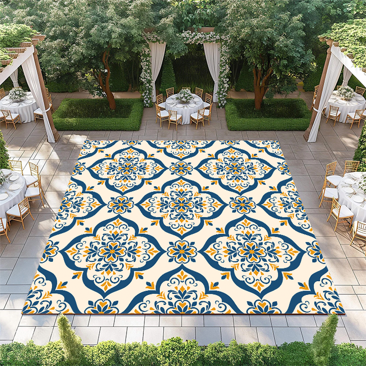 Blue and Yellow Motif Design