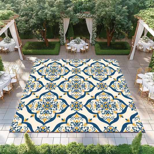 Blue and Yellow Motif Design
