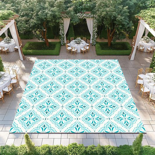 Blue Floral Star Pattern
