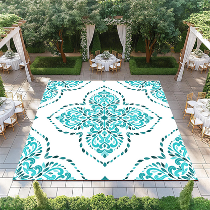 Blue Leaf Floral Star