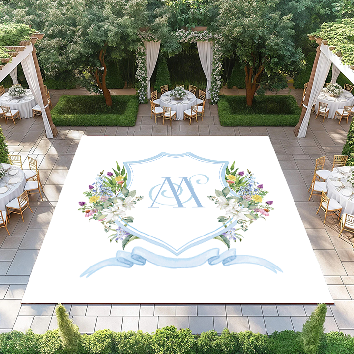 Blue Floral Monogram