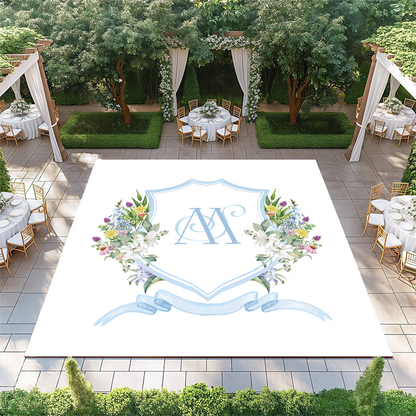 Blue Floral Monogram