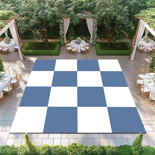 Blue-Gray and White Checkerboard