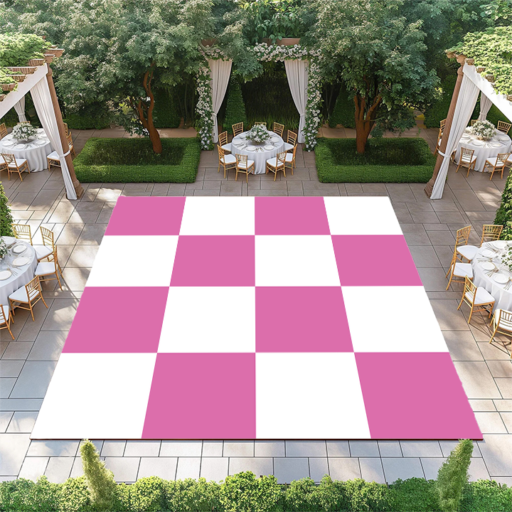 Blush and White Checkerboard