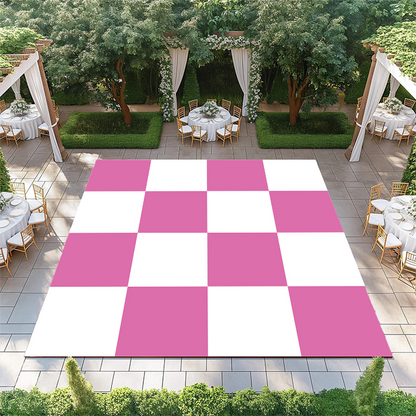 Blush and White Checkerboard