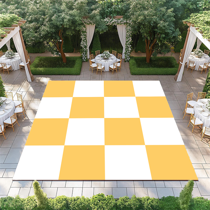 Bright Orange and White Checkerboard