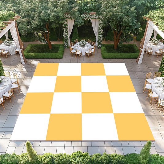 Bright Orange and White Checkerboard