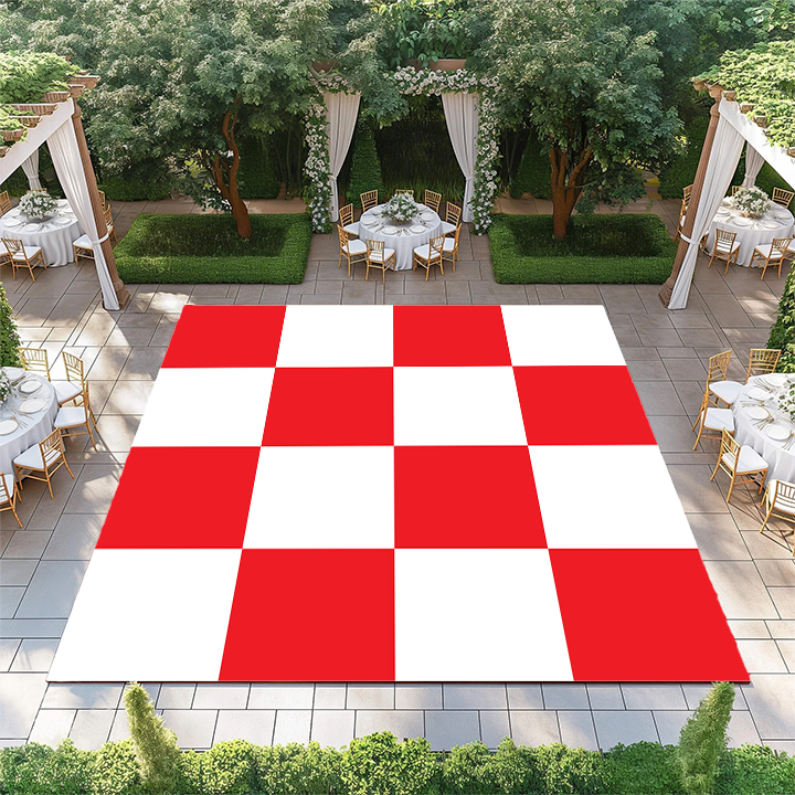Bright Red and White Checkerboard