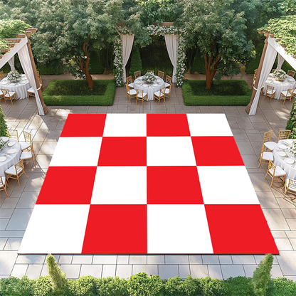 Bright Red and White Checkerboard