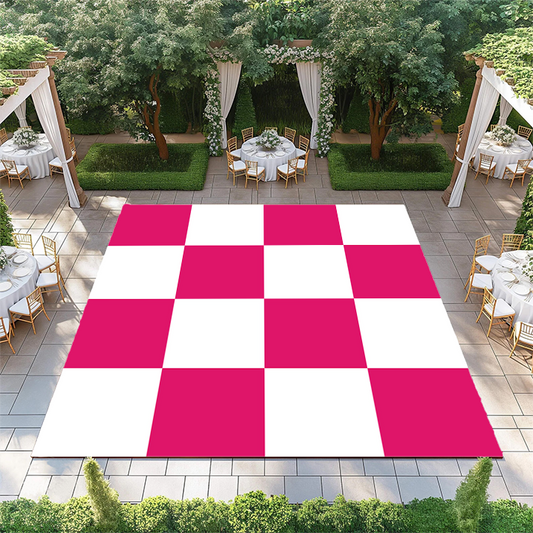 Bright Ruby Red and White Checkerboard