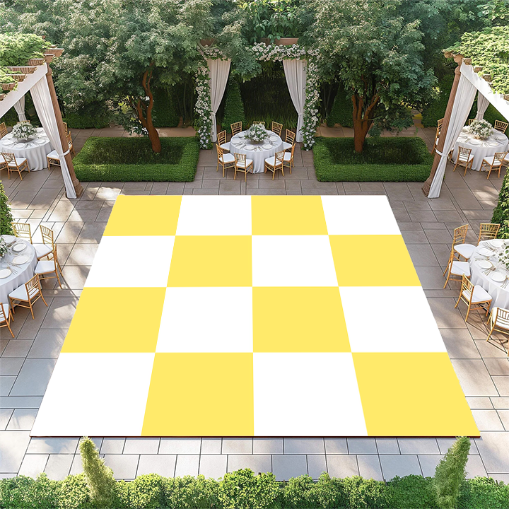Bright Yellow and White Checkerboard