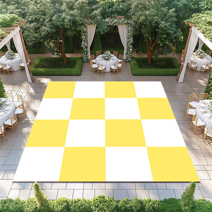 Bright Yellow and White Checkerboard