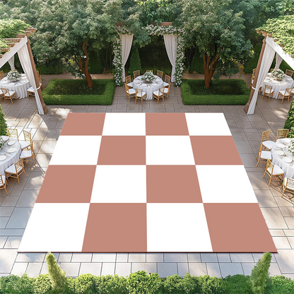 Burnt Orange and White Checkerboard