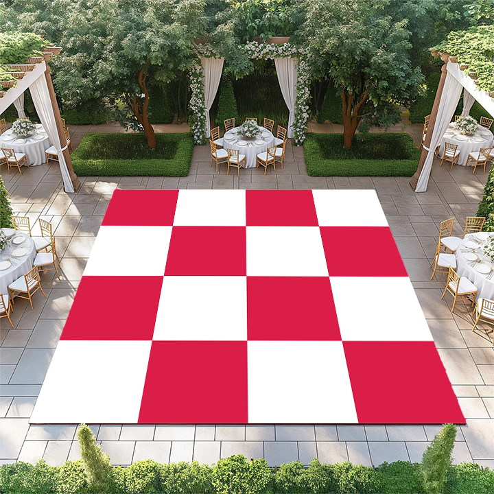 Crimson and White Checkerboard