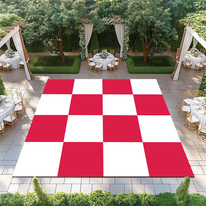 Crimson and White Checkerboard