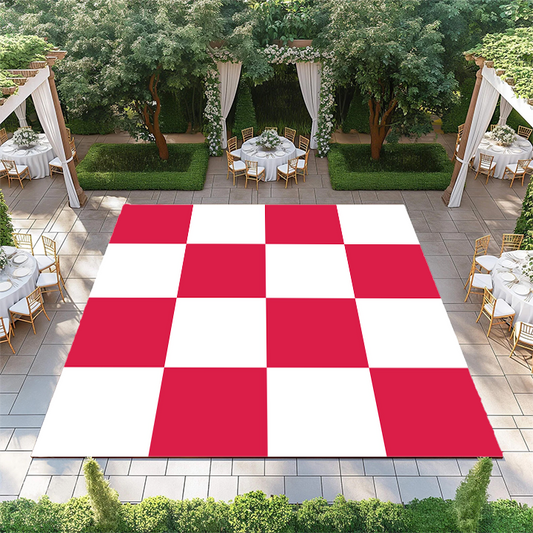 Crimson and White Checkerboard