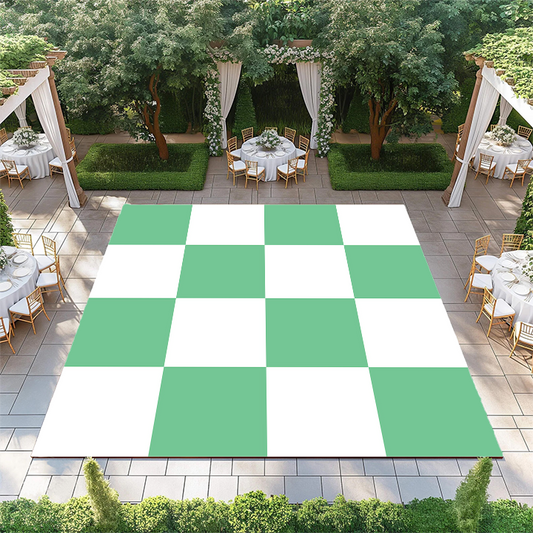 Felt Green and White Checkerboard