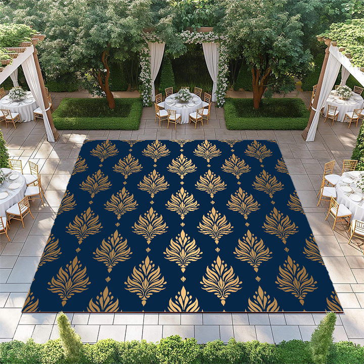 Gold and Blue Damask