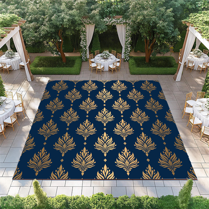 Gold and Blue Damask