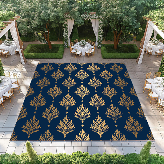 Gold and Blue Damask