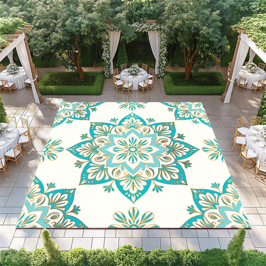 Gold and Teal Flower Bloom