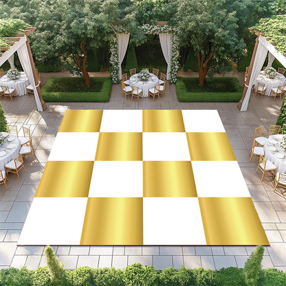 Gold and White Checkerboard