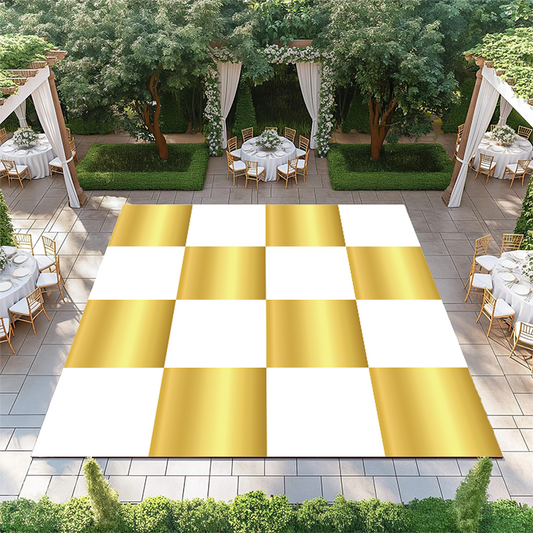 Gold and White Checkerboard
