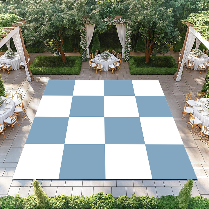 Gray-Blue and White Checkerboard