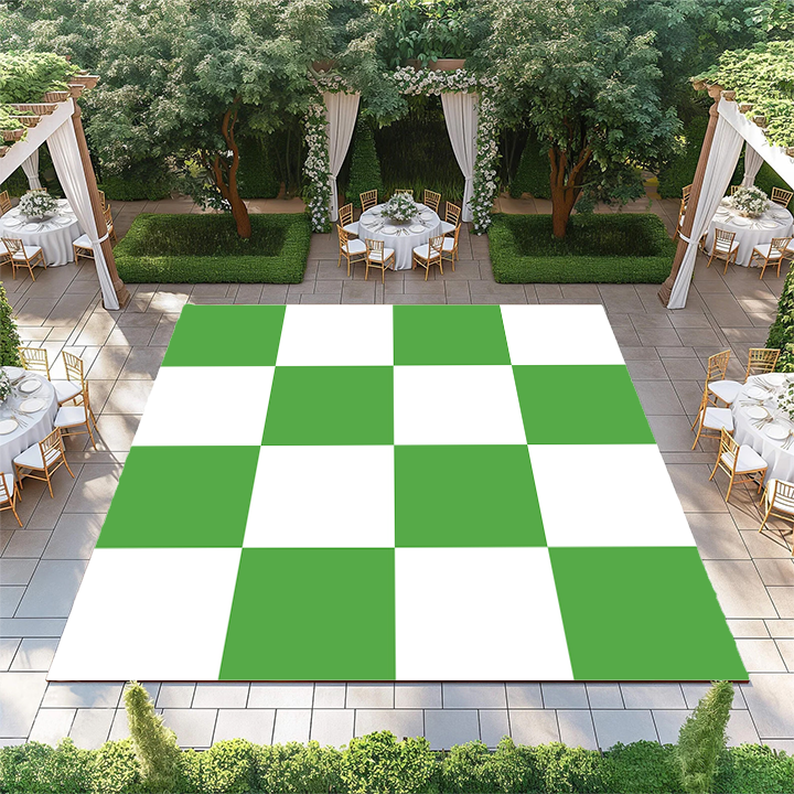 Green Apple and White Checkerboard