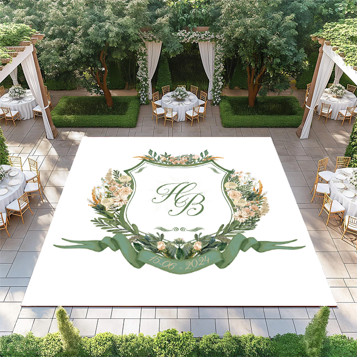 Green Floral Monogram – inkredibledancefloors