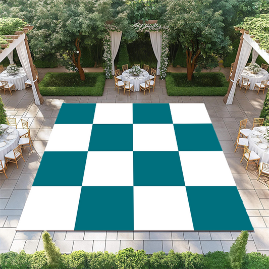 Green-Blue and White Checkerboard