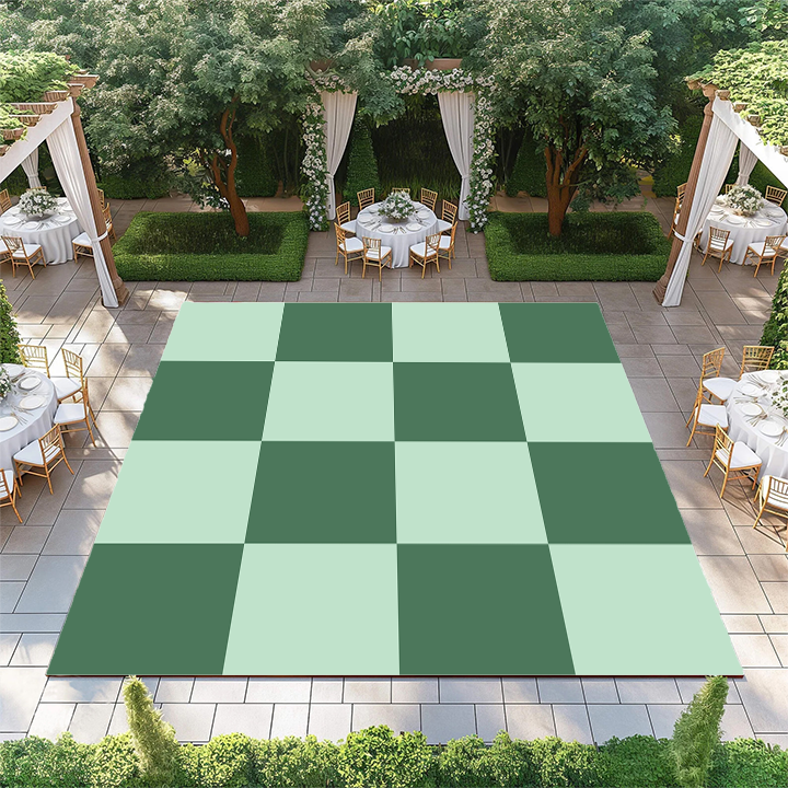 Hunter Green and Mint Green Checkerboard