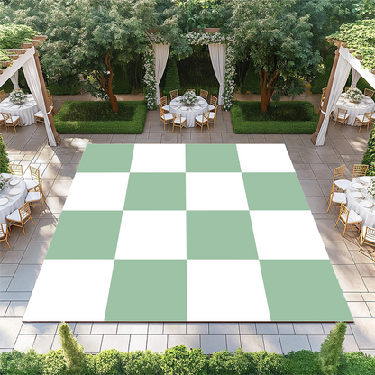 Leaf Green and White Checkerboard