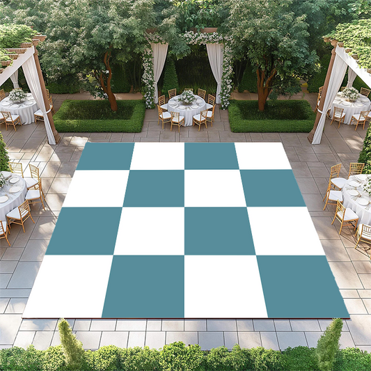 Light Green-Blue and White Checkerboard
