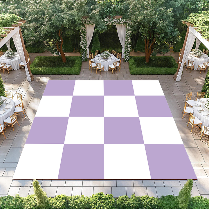 Lilac and White Checkerboard