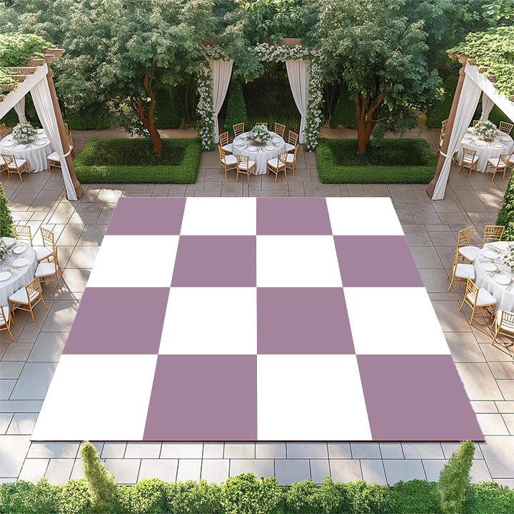 Mauve and White Checkerboard