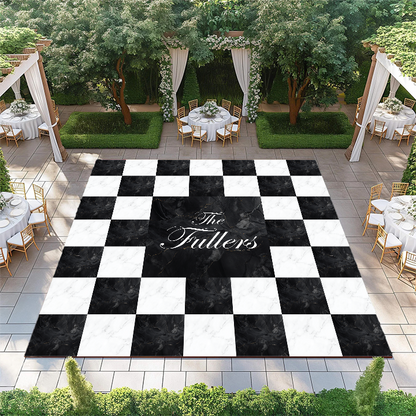 Monogram on Marble Checkerboard